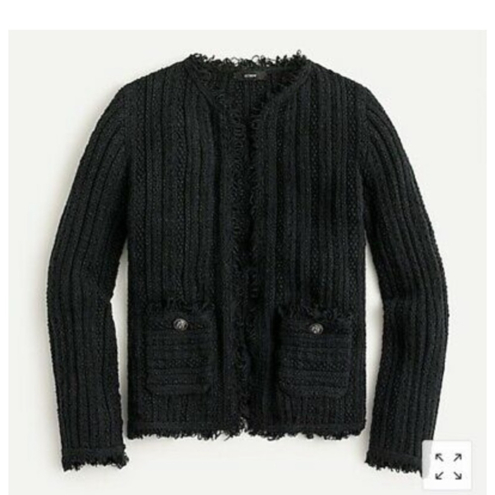 Jcrew Black Fringe Cardigan (NWT)